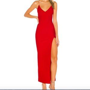 Red Slit Maxi Dress- Superdown Loraine (Revolve)